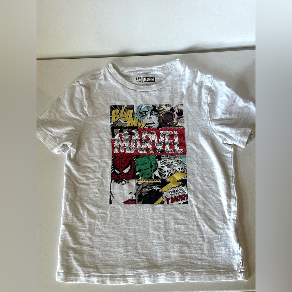 GAP White Marvel Comic Panel Graphic Tee